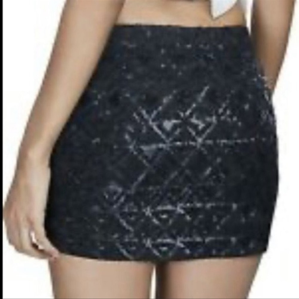 All Saints Women's Fibonacci Black Sequin Mini Skirt Size 12